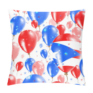 Personality Puerto Rico Independence Day Seamless Pattern Flying Rubber Balloons In Colors Of The Puerto Rican Pillow Covers
