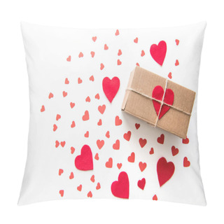 Personality  Gift Box With Red Hearts  Pillow Covers