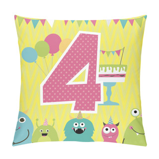 Personality  Monster Birthday Party Invitation Card Pillow Covers