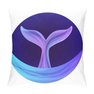 Personality  Whale Tail. Vector Illustration  In Trendy Style And Bright Vibrant Gradient Colors Pillow Covers