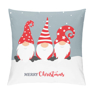 Personality  Happy New Year 2022 Poster Design With Gnomes, Christmass Characters For Decoration Of Xmas Holidays, New Year Banner, Calendar Cover, Greeting Card. Vector Illustration Pillow Covers