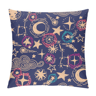 Personality  Mystical Starry Seamless Pattern Pillow Covers