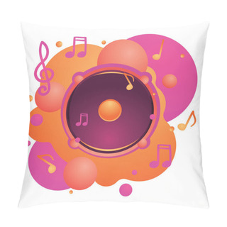 Personality  Colorful Loudspeaker And Notes Music Design Pillow Covers