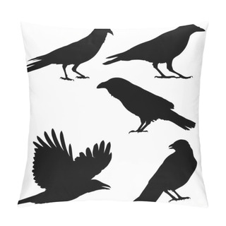 Personality  Set Of Vector Images Of Crows Pillow Covers