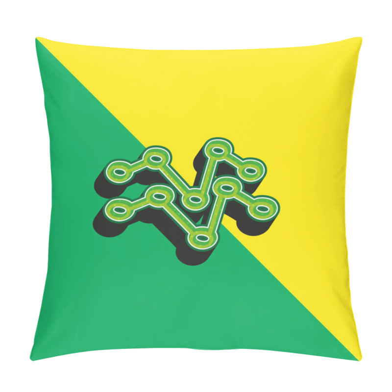 Personality  Analytics Hand Drawn Lines Green And Yellow Modern 3d Vector Icon Logo Pillow Covers
