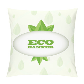 Personality  Vector Green Eco Banner Pillow Covers