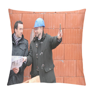 Personality  Architect And Client On Site Pillow Covers