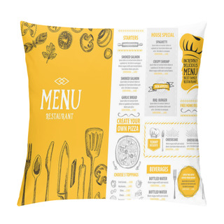 Personality  Italian Restaurant Menu Template Design Pillow Covers