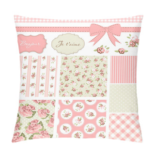Personality  Vintage Rose Pattern, Frames And Cute Seamless Backgrounds. Pillow Covers