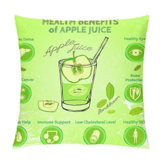 Personality  Handdrawn Apple Infographic Pillow Covers
