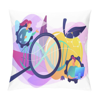 Personality  Genetically Modified Foods Concept Vector Illustration. Pillow Covers