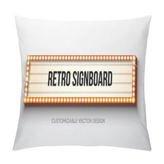 Personality  Vector Retro Signboard Or Lightbox Illustration With Customizable Design On Clean Background. Light Banner Or Vintage Bright Billboard For Advertising Or Your Project. Show, Night Events, Cinema Or Pillow Covers