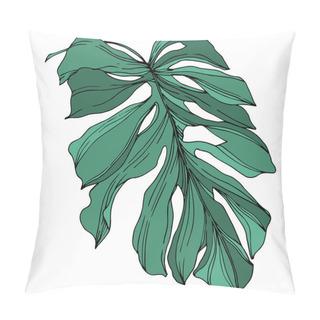 Personality  Vector Palm Beach Tree Leaves Jungle Botanical. Black And White Engraved Ink Art. Isolated Leaf Illustration Element. Pillow Covers