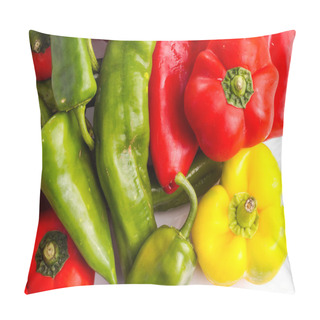 Personality  Bunch Of Different Peppers, Red, Green And Red Pillow Covers
