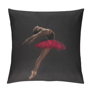 Personality  Beautiful Ballet Dancer Isolated On Black Pillow Covers