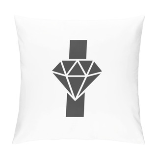 Personality  Letter I Diamond Logo Design. Jewelry Logo With Diamond Icon Vector Template Pillow Covers