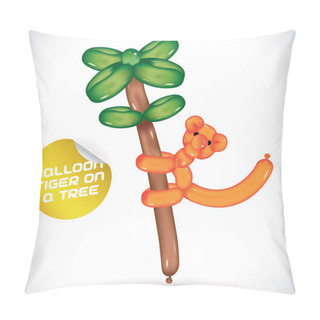 Personality  Balloon Tiger On A Tree Illustration Pillow Covers