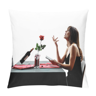 Personality  Lover Woman Waiting For Dinner Silhouettes Pillow Covers