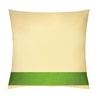 Personality  Elegant Gold And Yellow Background With Green Christmas Ribbon Or Stripe On Bottom Border With Blank Copyspace For Title Or Text Pillow Covers