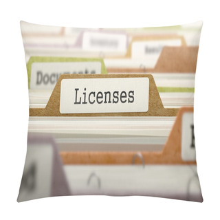 Personality  Licenses On Business Folder In Catalog. Pillow Covers