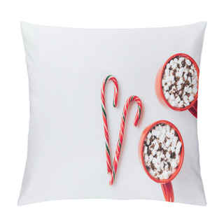 Personality  Cacao With Marshmallows And Candy Canes Pillow Covers