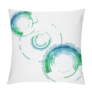 Personality  Abstract Color Technology Circles. Vector Pillow Covers