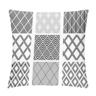 Personality  Set Of Seamless Diamonds Patterns. Geometric Textures. Vector Art. Pillow Covers