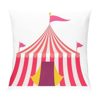 Personality  Red Striped Circus Tent Vector Icon Flat Isolated Pillow Covers