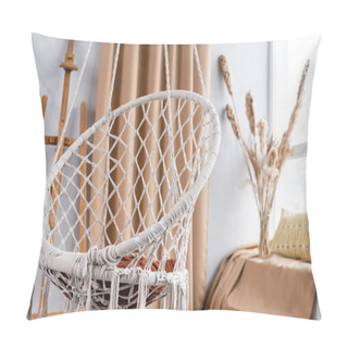 Personality  Modern Studio Interior With Hanging Chair And Easel Pillow Covers