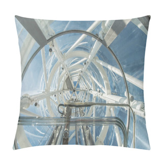 Personality  Bottom View Of Transparent Circle Safety Glass For Building At Aker Brygge District, Oslo  Pillow Covers