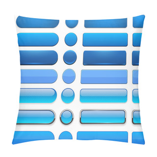 Personality  Blue High-detailed Modern Web Buttons. Pillow Covers