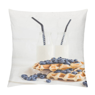 Personality  Waffles With Blueberries And Milk Pillow Covers