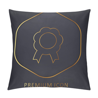 Personality  Award Flower Shape Symbolic Medal With Ribbon Tails Golden Line Premium Logo Or Icon Pillow Covers