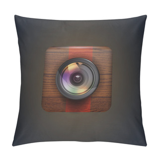 Personality  Photo Camera Icon. Vector Illustration  Pillow Covers