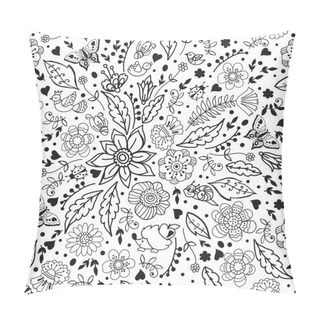 Personality  Pattern With  Flowers And Cute Animals. Pillow Covers
