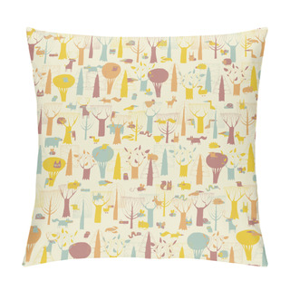 Personality  Woodland Animals Seamless Pattern  Pillow Covers