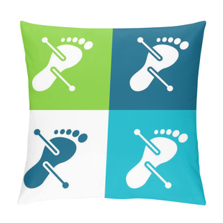 Personality  Acupuncture Flat Four Color Minimal Icon Set Pillow Covers
