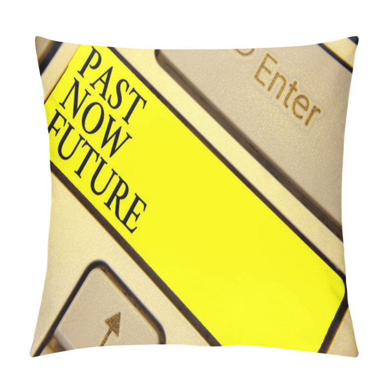 Personality  Writing Note Showing Past Now Future. Business Photo Showcasing Last Time Present Following Actions Destiny Memories Keyboard Yellow Key Intention Computer Computing Reflection Document Pillow Covers