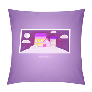Personality  Town Of Love. Vector Picture. Pillow Covers