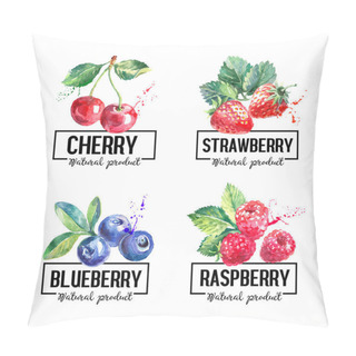 Personality  Eco Food Labels Set. Pillow Covers