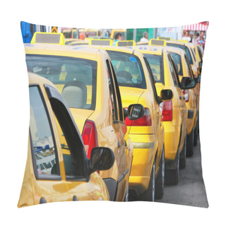 Personality  Lots Of Yellow Taxis In The Street Pillow Covers