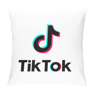 Personality  Tik Tok Social Network Icon. Odessa, Ukraine - August 26, 2020 Pillow Covers