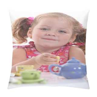 Personality  Young Girl Have A Tea Party Pillow Covers