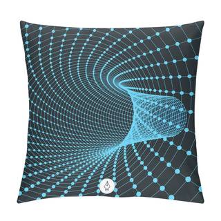 Personality  Abstract Tunnel Grid. 3d Vector Illustration. Pillow Covers
