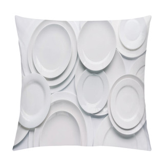 Personality  White Plates Composition On White Background Pillow Covers