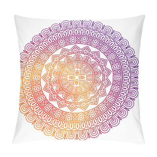 Personality  Round Gradient Mandala On White Isolated Background Pillow Covers