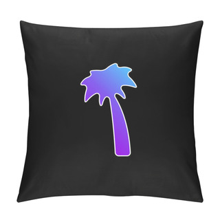 Personality  Black Palm Tree Blue Gradient Vector Icon Pillow Covers