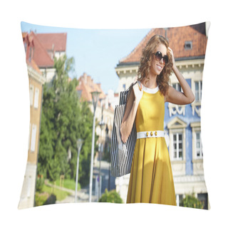 Personality  Young Fashion Woman In Old City Pillow Covers