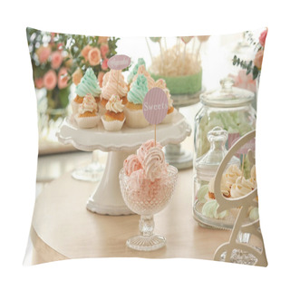 Personality  Table With Tasty Sweets  Pillow Covers