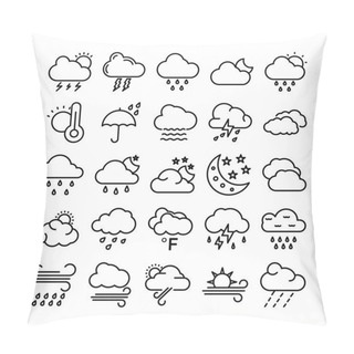 Personality  Weather Vector Line Icons Set 1 Pillow Covers